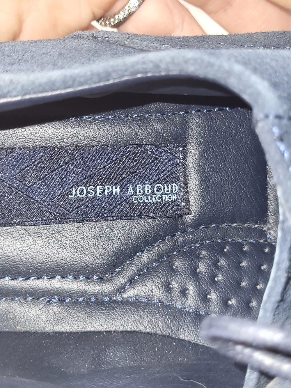 Joseph Abboud Navy Suede Cap-Toe Lace-Up Oxfords